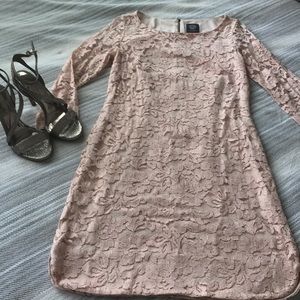 Vince Camuto blush/baby pink lace dress
